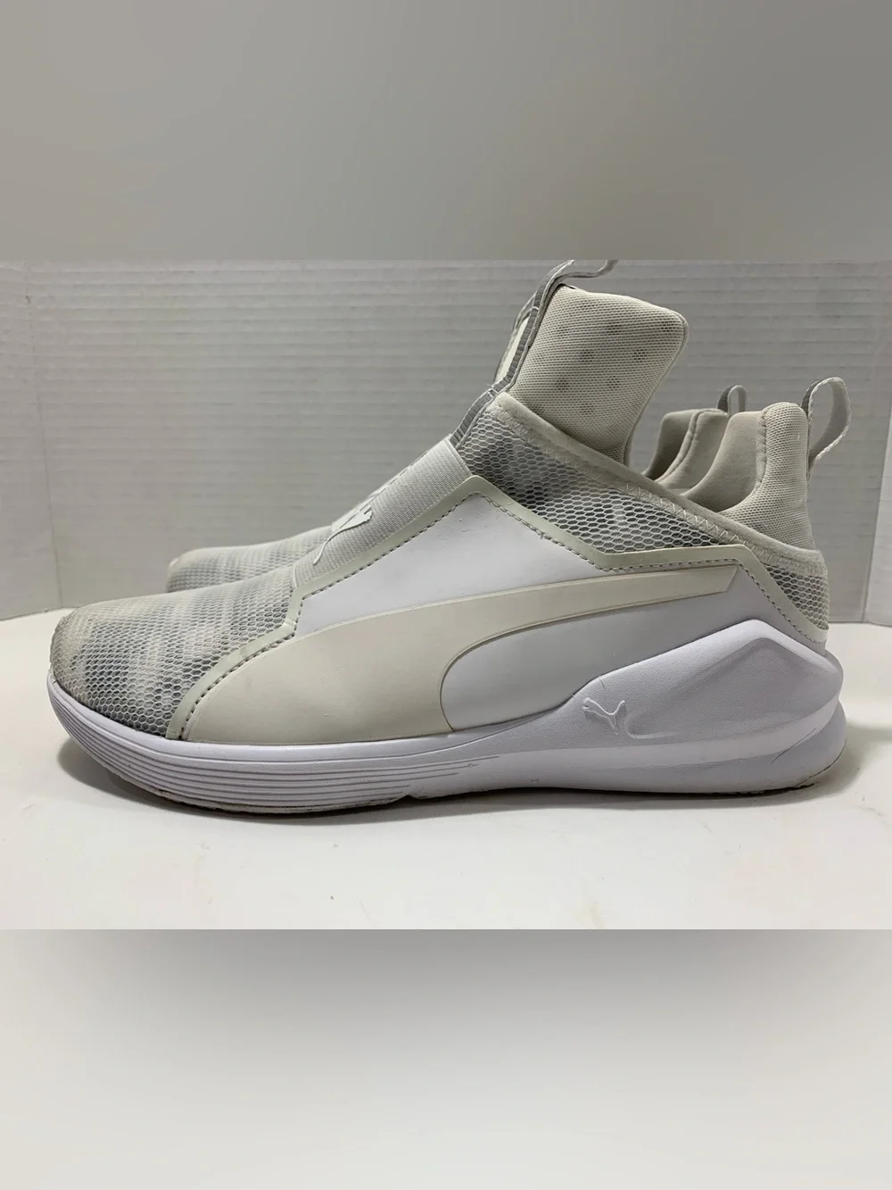 Puma Women’s White and Gray Slip-On Athletic Sneakers